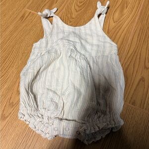 Quincy Mae Cream Striped Romper 3-6 Mths